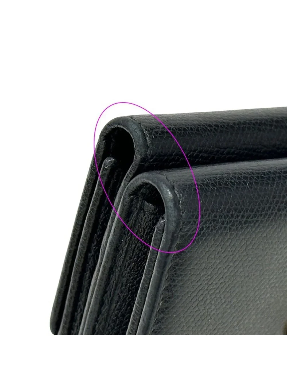 Chanel Wallet Coco Button Bifold Leather Black Simple Adult Logo